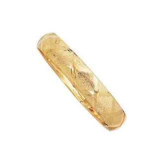 10K Yellow Gold 12.0mm Polished Textured High Domed w/ Diamond Like