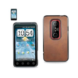  Brown Leather Hard Case Cover for HTC EVO 3D High Quality