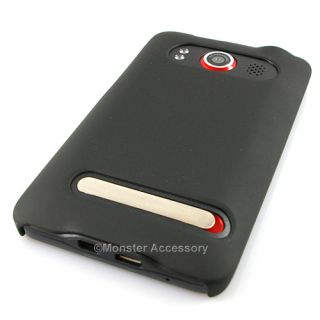 Black Slim Hard Rubber Skin Case HTC EVO 4G Accessory