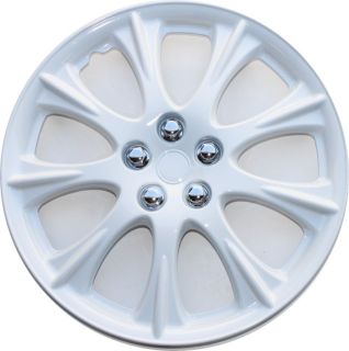 New 15 Set of 4 White Hubcaps Universal Wheel Covers Fit Most 15