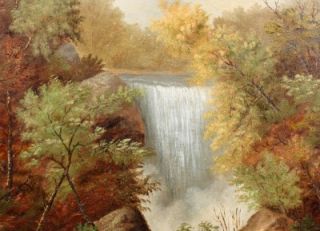  EARLY 1800S HUDSON RIVER SCHOOL MAJOR MUSEUM WORTHY FALLS OIL PAINTING