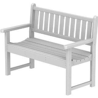 Poly Wood Traditional 48 Inch Garden Bench   White Home