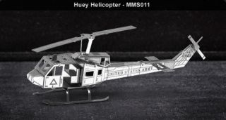 Metal Works Huey Helicopter 3D Laser Cut Model Fascinations 010114