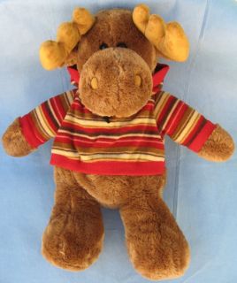 Large Plush Stuffed Toy Moose with Fleece Hoodie Cuddly Dan Dee Very