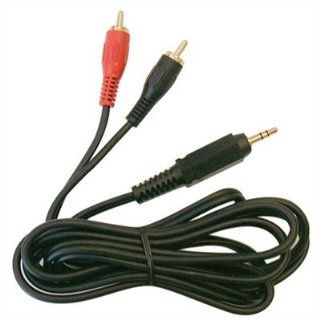 3.5mm Stereo Plug to 2 x RCA Plugs   Gold, 12ft Y Cable