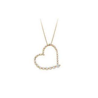 ct. tw. Journey Diamond Heart Pendant in 10K Yellow Gold Jewelry