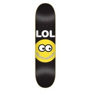 Skate Mental LOL Smiley Face Large Black Skateboard Deck