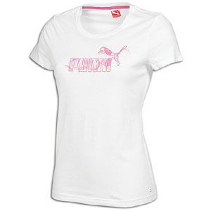 PUMA Large Logo T Shirt   Womens   Casual   Clothing   White