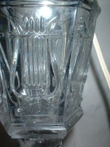 C1840 50s Bryce Bros Pittsburgh Flint Glass Harp Whale Oil Lamp