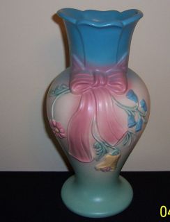 Hull Art Pottery Bow Knot Bowknot Blue Vase B 14 12 1 2 Gorgeous