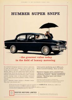1964 Ad Humbler Super Snipe Black British Automobile UK   ORIGINAL