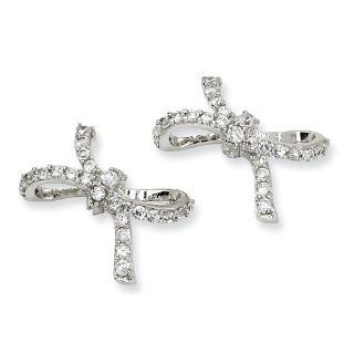 Sterling Silver CZ Bow Post Earrings West Coast Jewelry