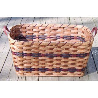 Amish Handmade Medium Oblong Laundry Basket IN BLUE AND