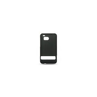 Rubberized phone case with solid black design that fits