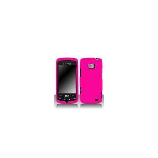 Lg Ally VS740 Rubberized Texture Hot Pink Snap on Cell