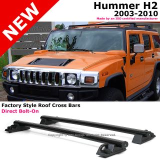 Hummer H2 03 10 Black Top Roof Rack Cross Bars Luggage Carrier