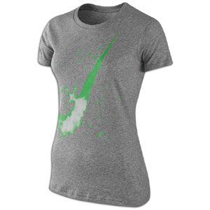 Nike Bleach Dri Fit Cotton Crew T Shirt   Womens   Dark Grey Heather