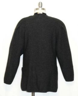 Otto Hundt Boiled Wool Black German Woman Winter Sweater Jacket Coat
