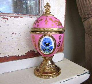 House of Faberge Musical Egg Pansy Sleeping Beauty Franklin Mint