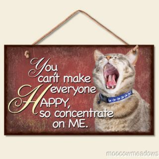  Sign  Concentrate on Me Kitty Plaque Picture Humorous Art Red