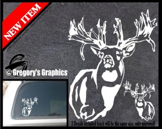 Whitetail Deer Buck Archery Bow Hunting Pair of Decals