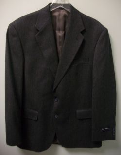 HUNT VALLEY Mens Black Blue Tan Lambswool Sport Coat Blazer 42L 42 L