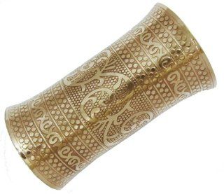Iba New 6 Large Gold Tone Brass Cuff Bracelet Women Fashion Jewelry
