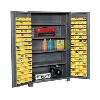  Duty Cabinet With 128 Bins And Shelves Deep Door