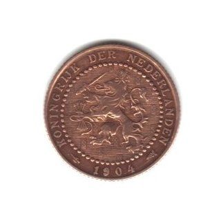 1904 Netherlands Cent Coin KM#132.1 