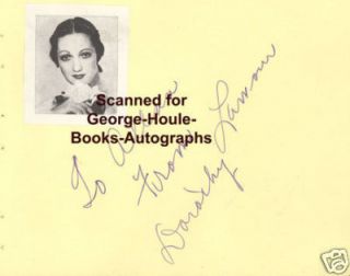 Dorothy Lamour Walter Huston Autographs 1945