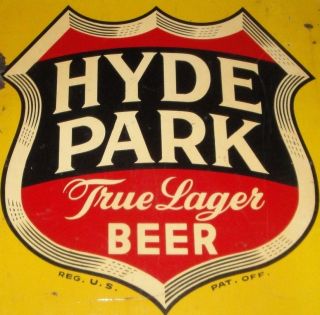 RARE VINTAGE1947 Hyde Park Beer Metal Sign St Louis MO 30X20