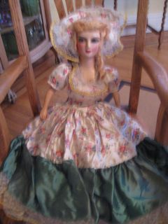 LRG Vintage 26 French Boudoir Doll All Orig Clothes Hand Painted Eyes