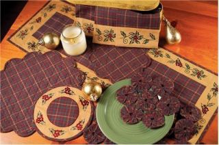  Plaid Christmas Table Runner Tablecloth Placemat Tablemat Apron