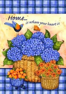  Is Where Your Heart Is  Violet Hydrangeas 0290 New Large Flag