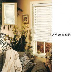 Faux Wood Blinds White 27 x 64 by Lewis Hyman 1847276