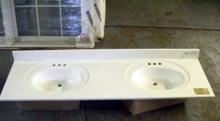 Cultured Marble Double His Her Sink Bathroom 71 x 22