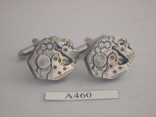 Steampubk CYMA Tavannes Vintage 17 Jewels Watch Movement Cufflinks
