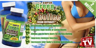 Pure Green Coffee Bean Extract 2 Bottles Chlorogenic Acid 800mg Weight