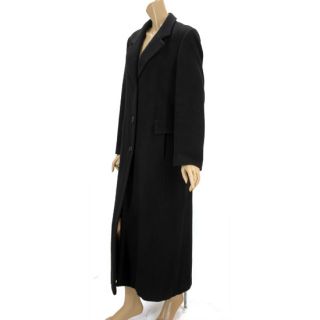 MARVIN RICHARDS Made in USA 100% Cashmere Black Elegant Long Over COAT
