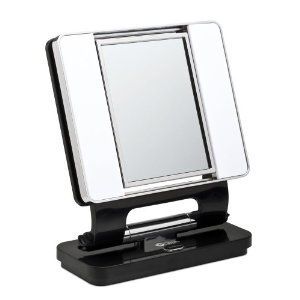 Ott Lite Natural Makeup Mirror Magnifier Black Chrome OttLite Daylight