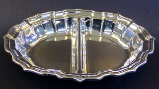  STERLING Silver CHIPPENDALE Divided Vegetable Bowl Dish FRANK SMITH