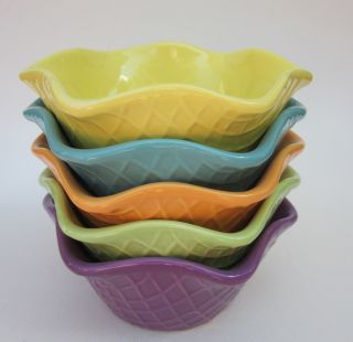 Ice Cream Rainbow Colors Waffle Cone Bowls Pastels 5