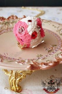 Japan Strawberry Vanilla Ice Cream Waffle Cone Necklace