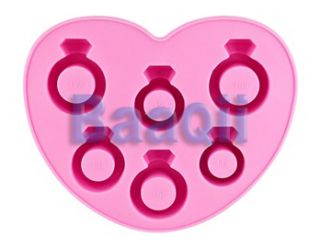 Pink Silicone Ring Shaped Cube Ice Trays Ice Candy Mold Maker Party