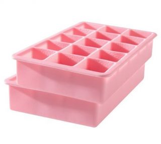 Tovolo Perfect Cube Pink Silicone Ice Cube Tray Set of 2 Trays