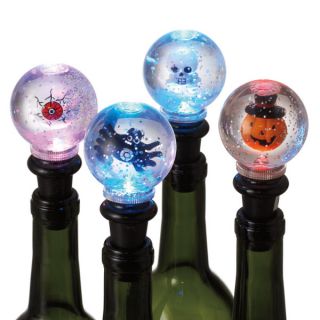 062357 Halloween Light Up Icon Shimmer Bottle Wine Stopper