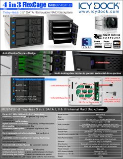 Icy Dock MB974SP B 4 Bay 3 5 SATA 3 Internal Mobile Rack RAID