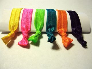 Neon Bright Hair Ties No crease Elastic Rubberband Pony Tail Holders