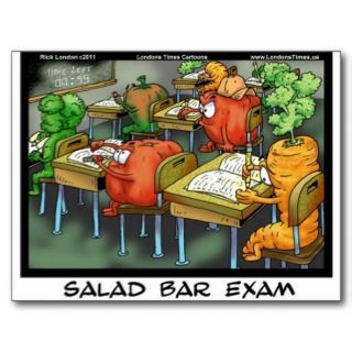 Salad Bar Exam Funny Gifts Tees Cards & Mugs Postcards