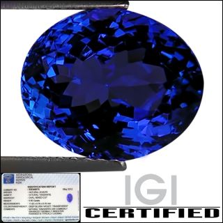 IGI Certified 5 55 ct AAAAA Natural DBlock Tanzanite Oval Cut Deep